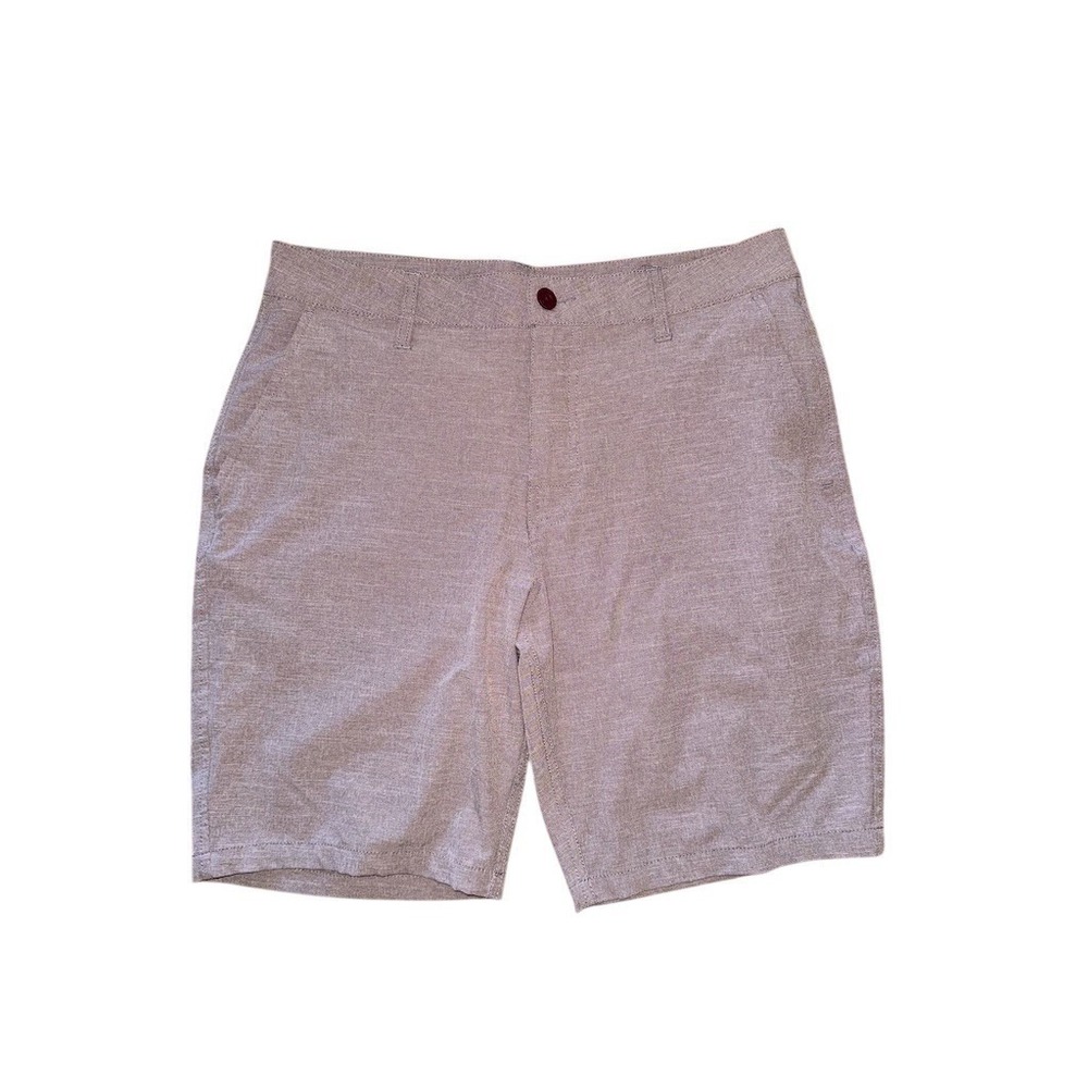RVCA Hybrid Walk Shorts Men's Size 32 Gray/Red Stretch Chino Zip Pockets trunks‎